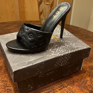 Monogram High Heels 5 Inch MDT Black NWT NIB